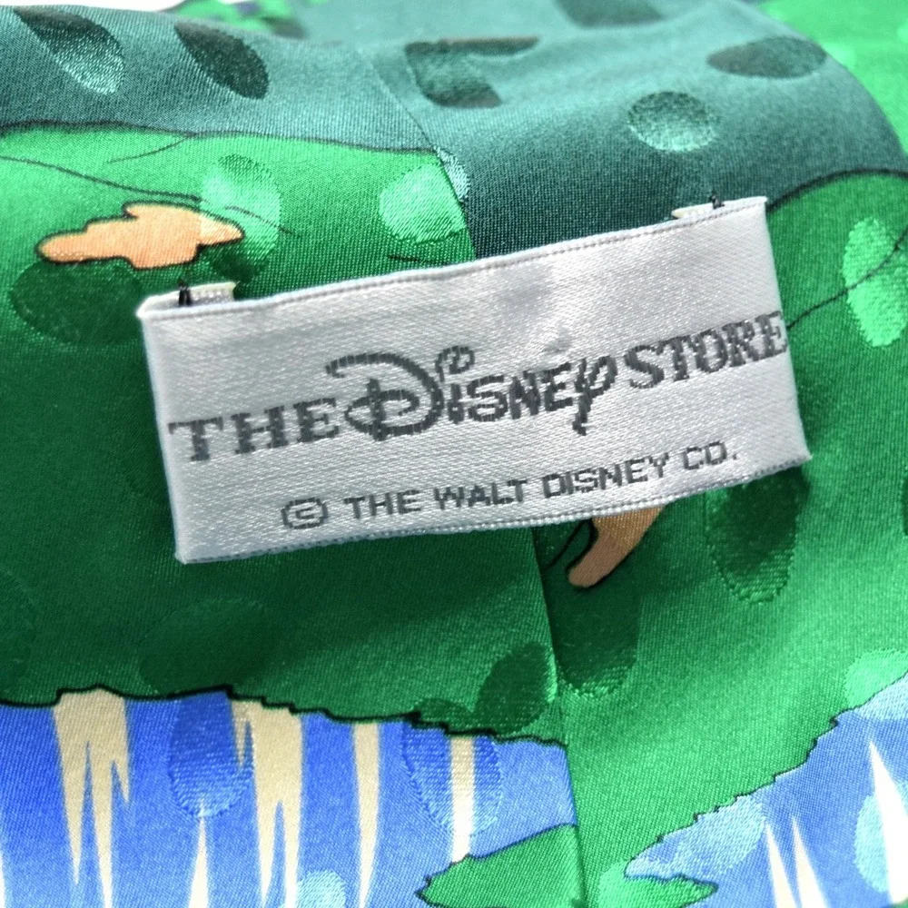 Vintage 90s Disney Store Mickey Mouse Donald Duck Pluto Golf Tie 100% Silk Tie
